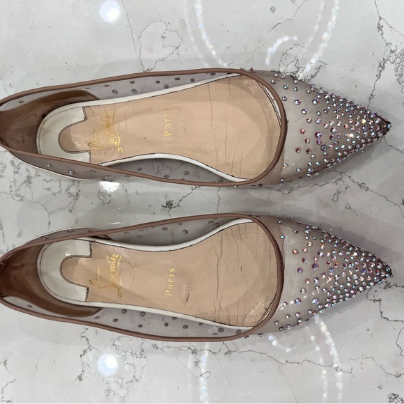Christian Louboutin Follies Strass Flats, size 37 - Picture 8 of 14